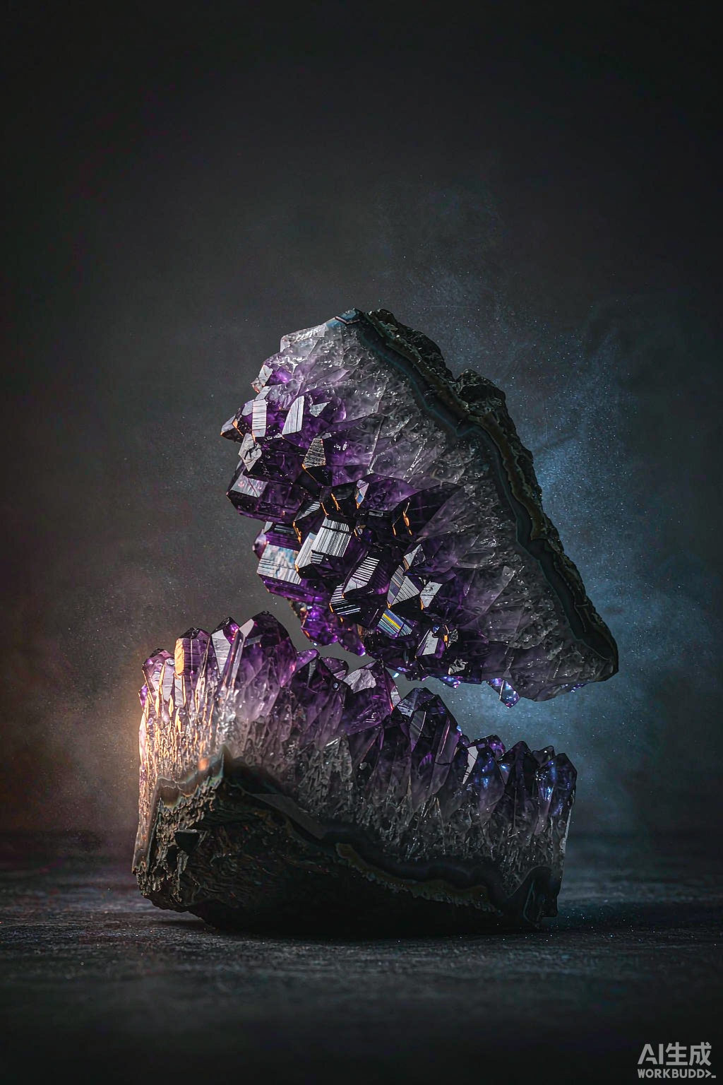 Raw crystal being opened at the source
