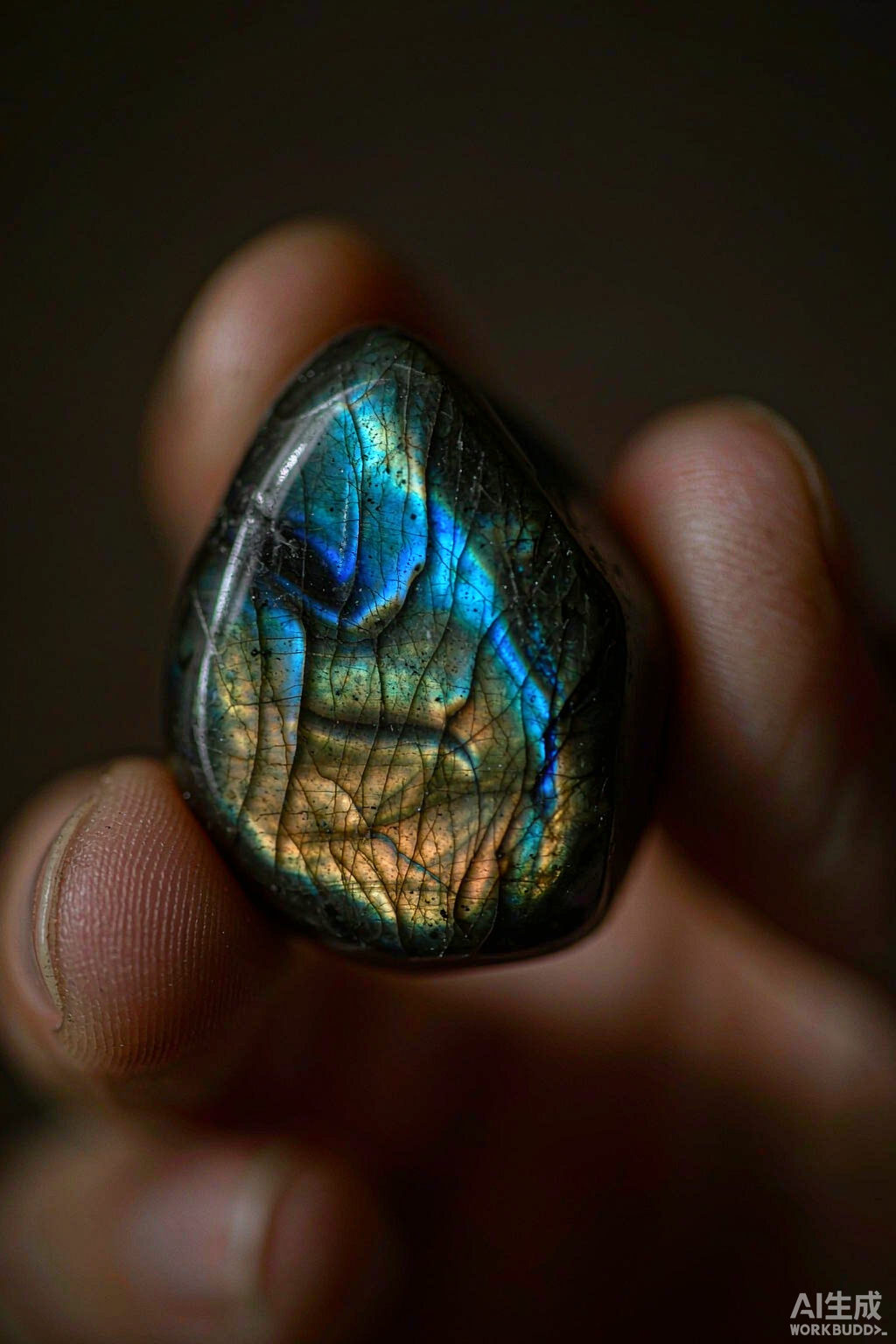 Polished labradorite showing its flash